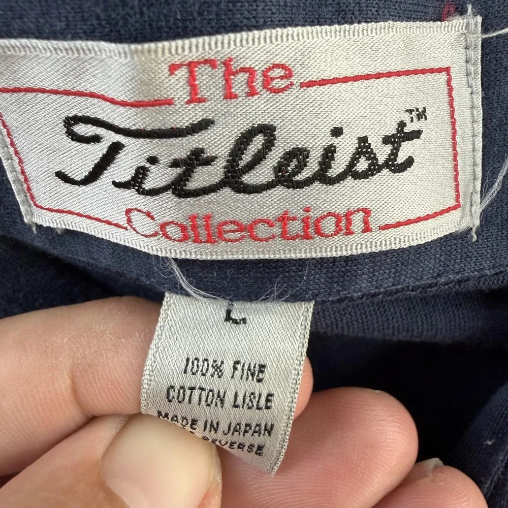 Vintage Titleist Collection Polo Shirt Mens Large Blue Short Sleeve Golf Japan